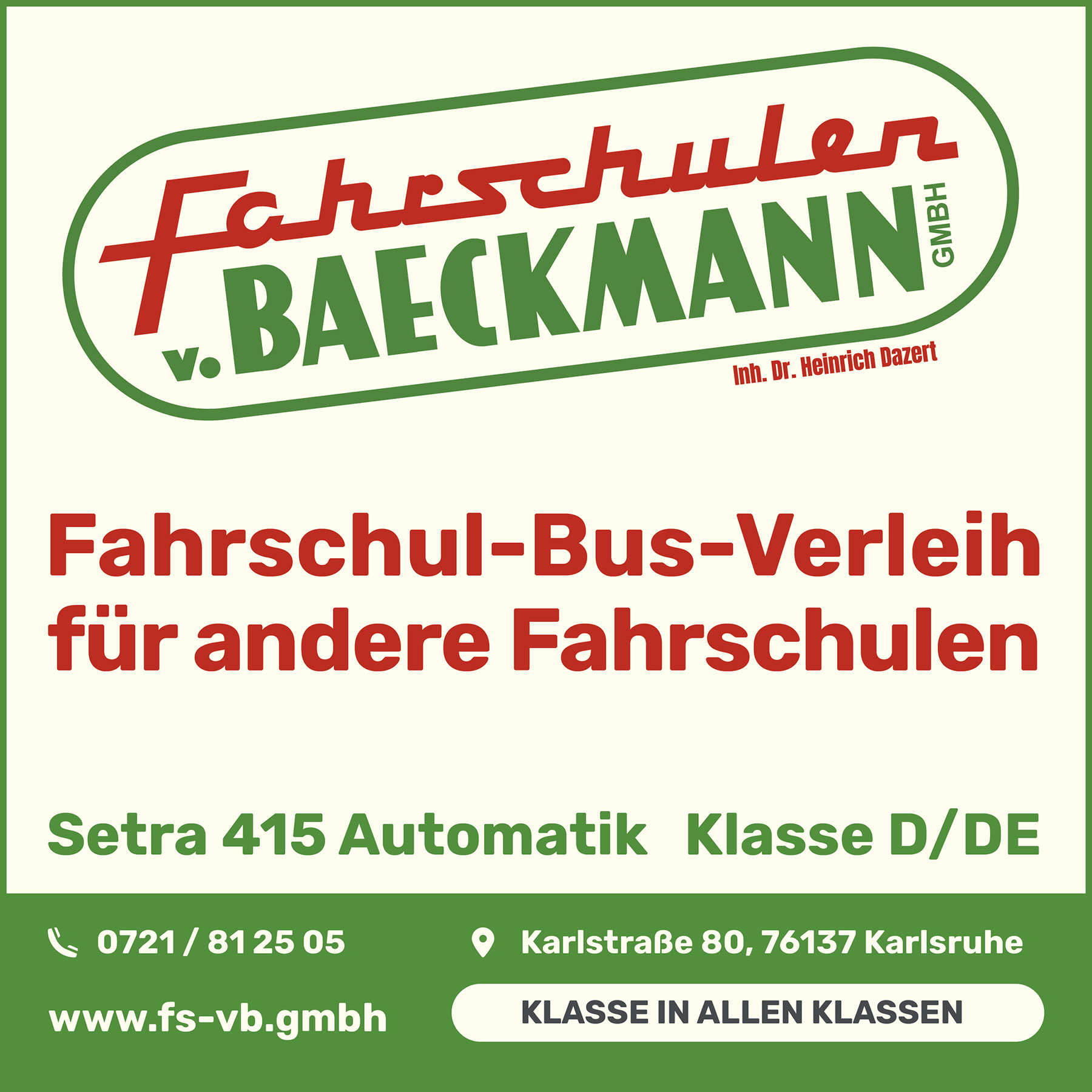 Anzeige: Fahrschul-Bus-Verleih für andere Fahrschulen