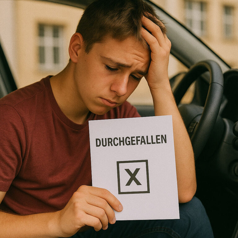 Führerscheinprüfling ist durchgefallen