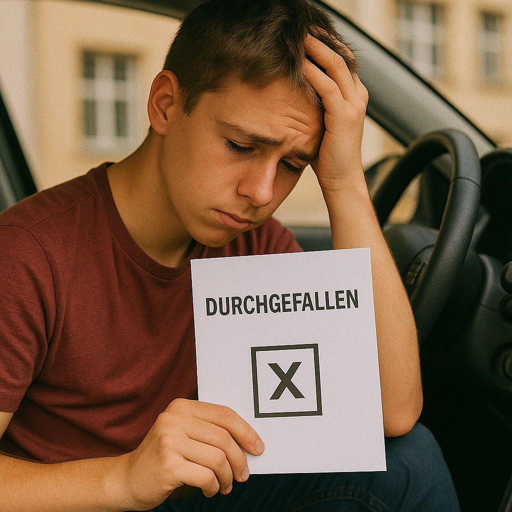 Führerscheinprüfling ist durchgefallen